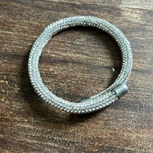 Silver rhinestone wrap bracelet